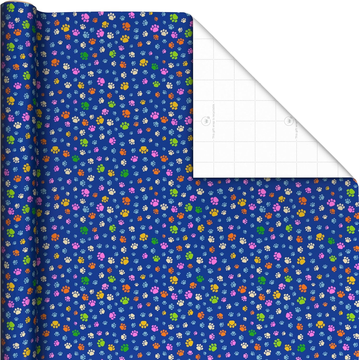 image:imageHallmark Cat Wrapping Paper Rolls with Cutlines on Reverse 3 Rolls 75 Sq Ft Total Cheetahs in Sunglasses Paw Prints Pink Yellow and Blue StripesCheetahs in Sunglasses Paw Prints Stripes