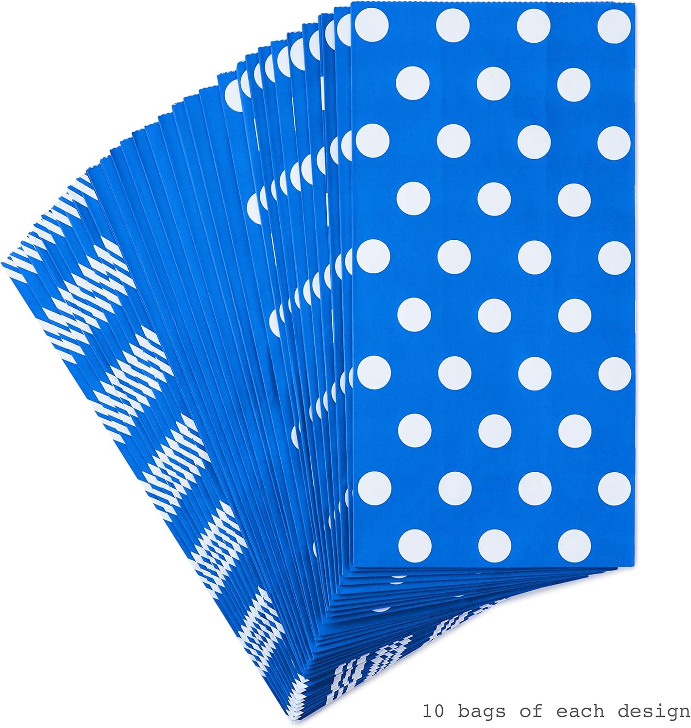 image:imageHallmark Easter and Spring Party Favor and Wrapped Treat Sacks 30 Bags Blue Green Purple Pink Orange Yellow for Kids Birthdays Baby ShowersBlue Chevron Solid Polka Dot