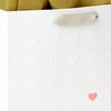 Hallmark 10″ Large Horizontal Gift Bag with Tissue Paper and Blank Card (Red Bows on Ivory) for Valentine’s Day, Birthdays(Embossed Hearts)