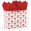 Hallmark 10″ Large Horizontal Gift Bag with Tissue Paper and Blank Card (Red Bows on Ivory) for Valentine’s Day, Birthdays(Red Bows)