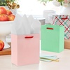 Hallmark 6″ Small Pink and Green Holiday Gift Bags (5 Bags: Fa La La, Pink, Green, Red Plaid) for Kids, Teachers, Coworkers, Party Favors, Gift Cards(Fa la la la la)
