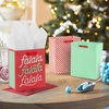 Hallmark 6″ Small Pink and Green Holiday Gift Bags (5 Bags: Fa La La, Pink, Green, Red Plaid) for Kids, Teachers, Coworkers, Party Favors, Gift Cards(Fa la la la la)
