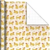 Hallmark Cat Wrapping Paper Rolls with Cutlines on Reverse (3 Rolls: 75 Sq. Ft. Total) Cheetahs in Sunglasses, Paw Prints, Pink, Yellow and Blue Stripes(Cheetahs in Sunglasses  Paw Prints  Stripes)