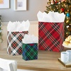 Hallmark Classic Plaid Gift Bag Assortment (8 Bags: 3 Small 6″, 3 Medium 9″, 2 Large 13″) Traditional Tartan Red, Green, Blue and White Plaids for Christmas, Father’s Day, Birthdays(Assorted Tartan)