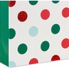 Hallmark Glittery Red, White and Green Gift Bag Assortment (8 Bags: 3 Small 6″, 3 Medium 9″, 2 Large 13″) Gold Glitter Stripes, Polka Dots, Windowpane Plaid for Christmas, Birthdays, Holidays(Plaid  Polka Dots  Stripes)