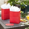 Hallmark Glittery Red, White and Green Gift Bag Assortment (8 Bags: 3 Small 6″, 3 Medium 9″, 2 Large 13″) Gold Glitter Stripes, Polka Dots, Windowpane Plaid for Christmas, Birthdays, Holidays(Red)