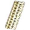Hallmark Gold Foil Wrapping Paper Mini Rolls, 3-Pack (Shiny Gold Filigree and Foliage on Ivory and Mint Green) for Christmas, Hanukkah, Valentine’s Day, Mother’s Day, Weddings – 40 Sq. Ft. Total(Shiny Gold Filigree and Foliage)
