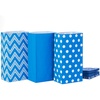 Hallmark Easter and Spring Party Favor and Wrapped Treat Sacks (30 Bags: Blue, Green, Purple, Pink, Orange, Yellow) for Kids, Birthdays, Baby Showers(Blue Chevron  Solid  Polka Dot)