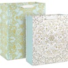 Hallmark Elegant Glittery Gold Foil Gift Bags (2 Bags: 1 Large 13″, 1 Extra Large 15″) for Christmas, Weddings, Engagements, Valentine’s Day, Anniversary(Glittery Gold Foil)
