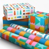Hallmark Gold Foil Wrapping Paper Mini Rolls, 3-Pack (Shiny Gold Filigree and Foliage on Ivory and Mint Green) for Christmas, Hanukkah, Valentine’s Day, Mother’s Day, Weddings – 40 Sq. Ft. Total(Rainbow Block Letters  Stripes  Exclamation Points)