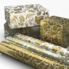 Hallmark Gold Foil Wrapping Paper Mini Rolls, 3-Pack (Shiny Gold Filigree and Foliage on Ivory and Mint Green) for Christmas, Hanukkah, Valentine’s Day, Mother’s Day, Weddings – 40 Sq. Ft. Total(Shiny Gold Filigree and Foliage)