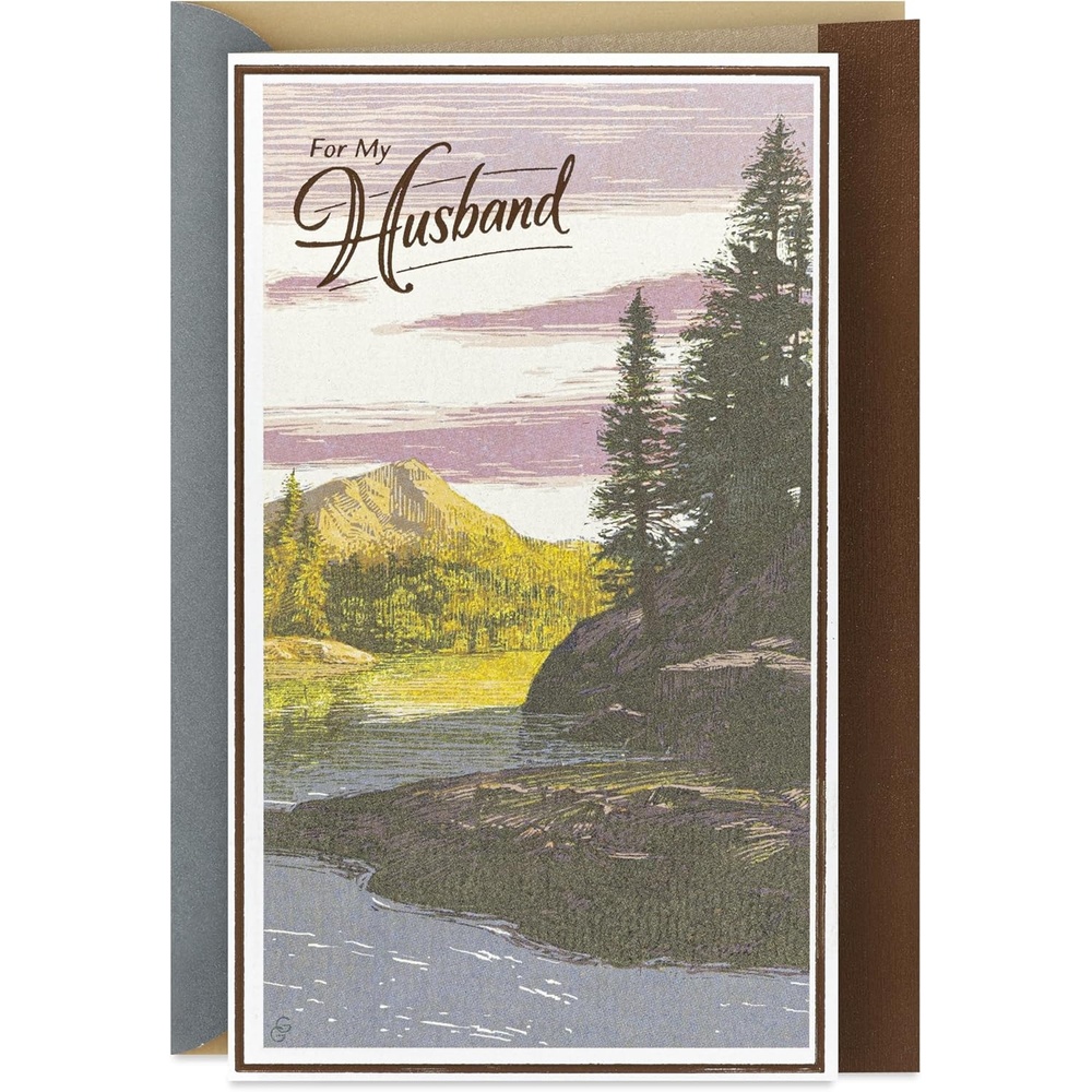 image:imageHallmark Romantic Birthday Card for Husband The Best Thing in Life Mountains Trees and Stream Nature SceneFor My Husband