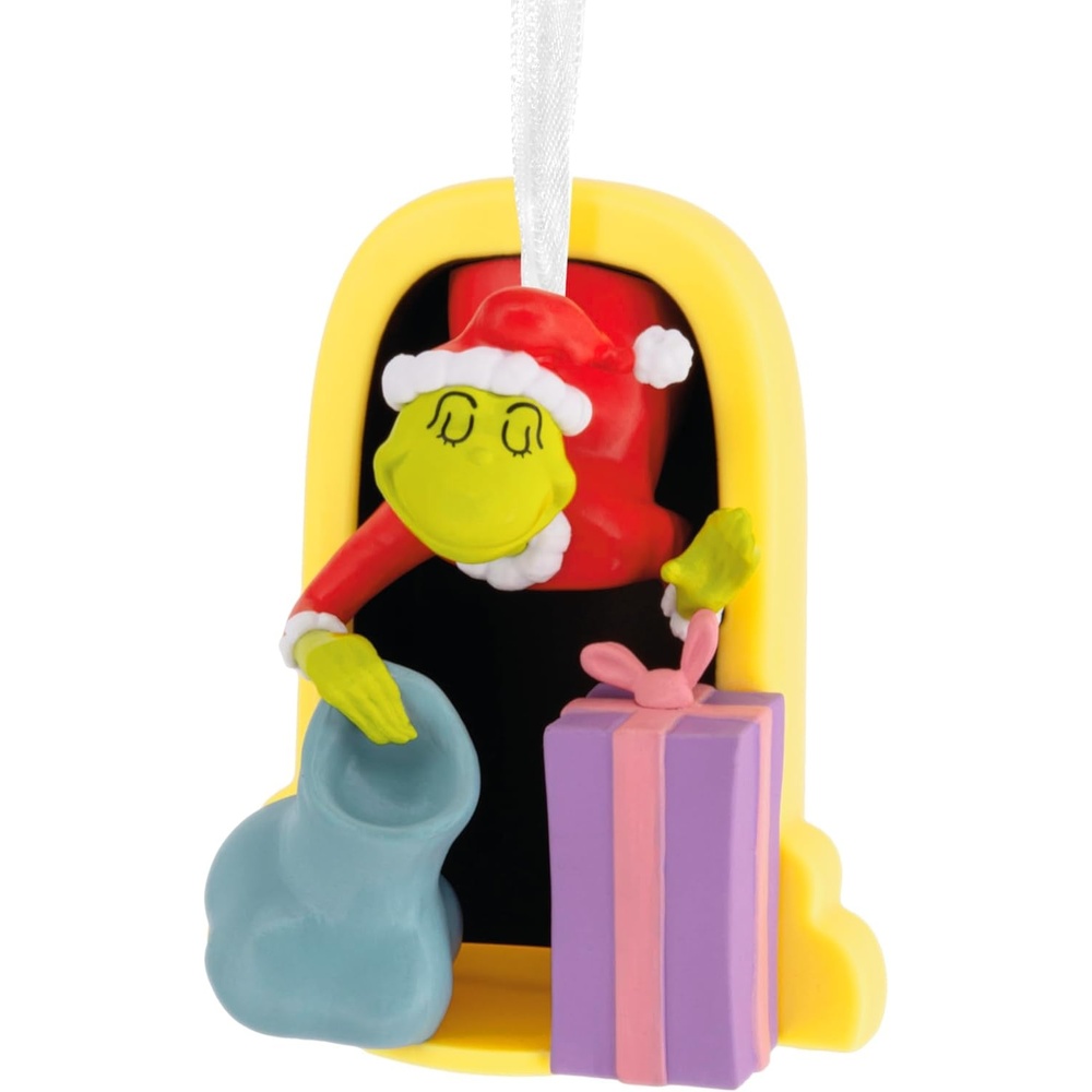 image:imageHallmark Christmas Ornament Dr Seusss How The Grinch Stole Christmas Grinch in Fireplace Ornament Gifts for Dr Seuss Fans