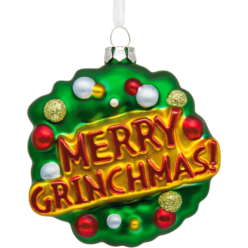 image:imageHallmark Christmas Ornament Dr Seusss How The Grinch Stole Christmas Merry Grinchmas Ornament Blown Glass Gifts for Dr Seuss Fans