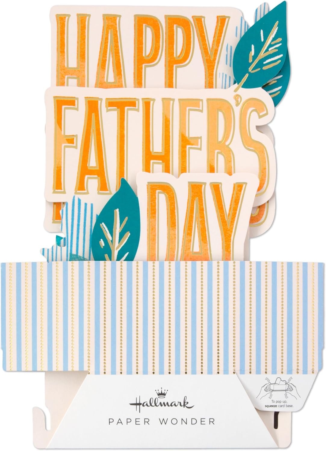 image:imageHallmark Paper Wonder 3D PopUp Fathers Day Card Modern Leaves for Dad Brother Uncle Grandpa HusbandHappy Fathers Day