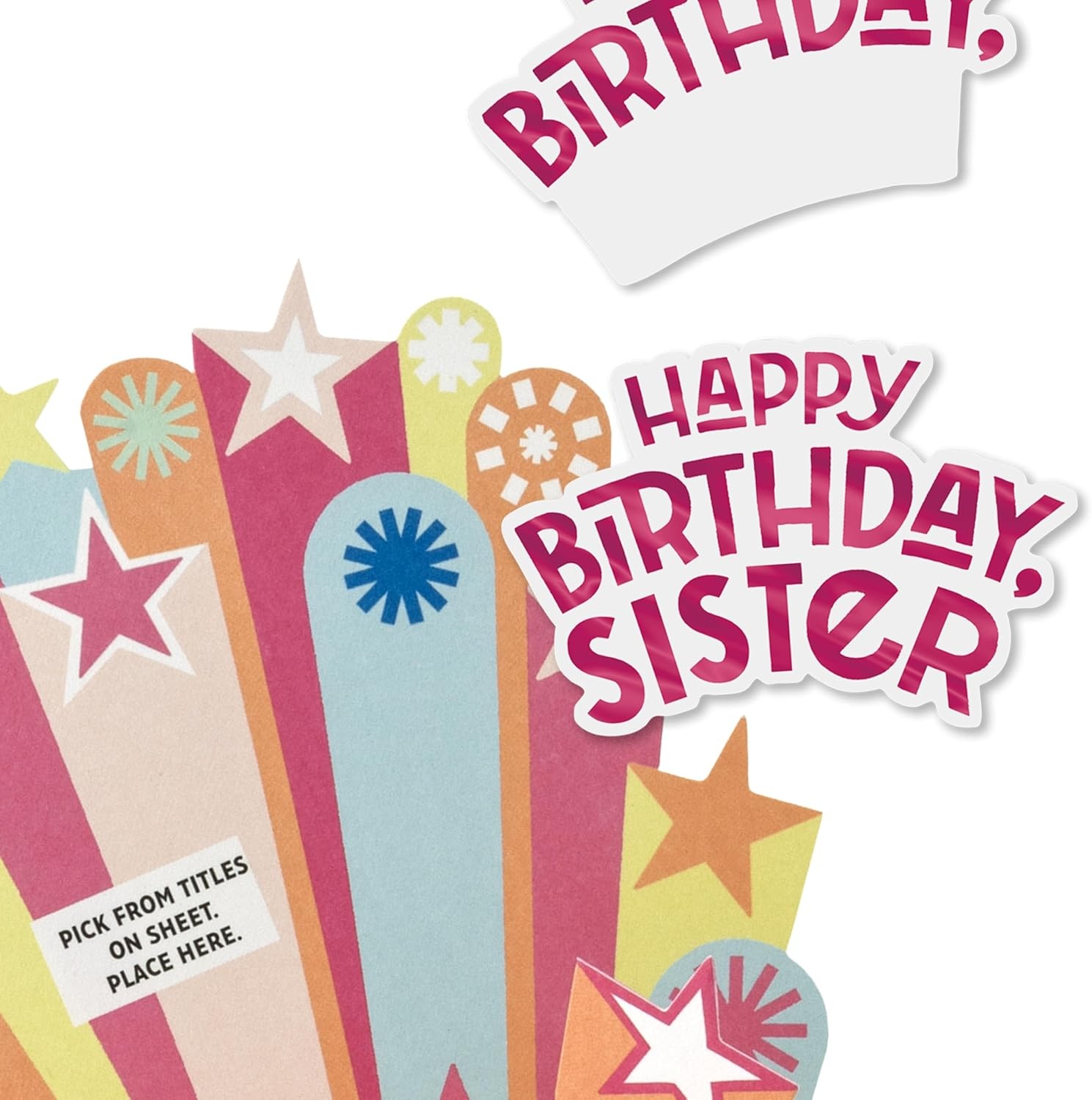 image:imageHallmark Paper Wonder PickaNumber Customizable PopUp Birthday Cake Card and Centerpiece Blue and Green ConfettiPink Green Orange Stars