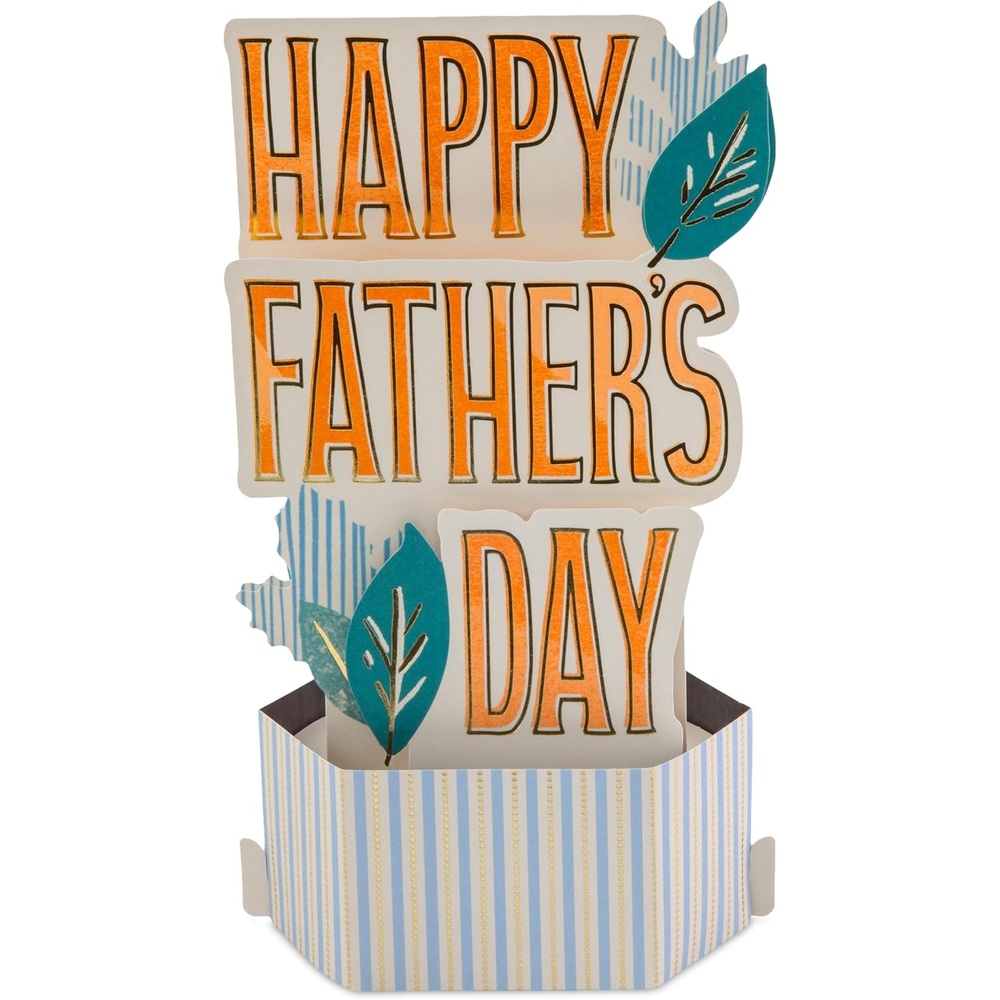 image:imageHallmark Paper Wonder 3D PopUp Fathers Day Card Modern Leaves for Dad Brother Uncle Grandpa HusbandHappy Fathers Day