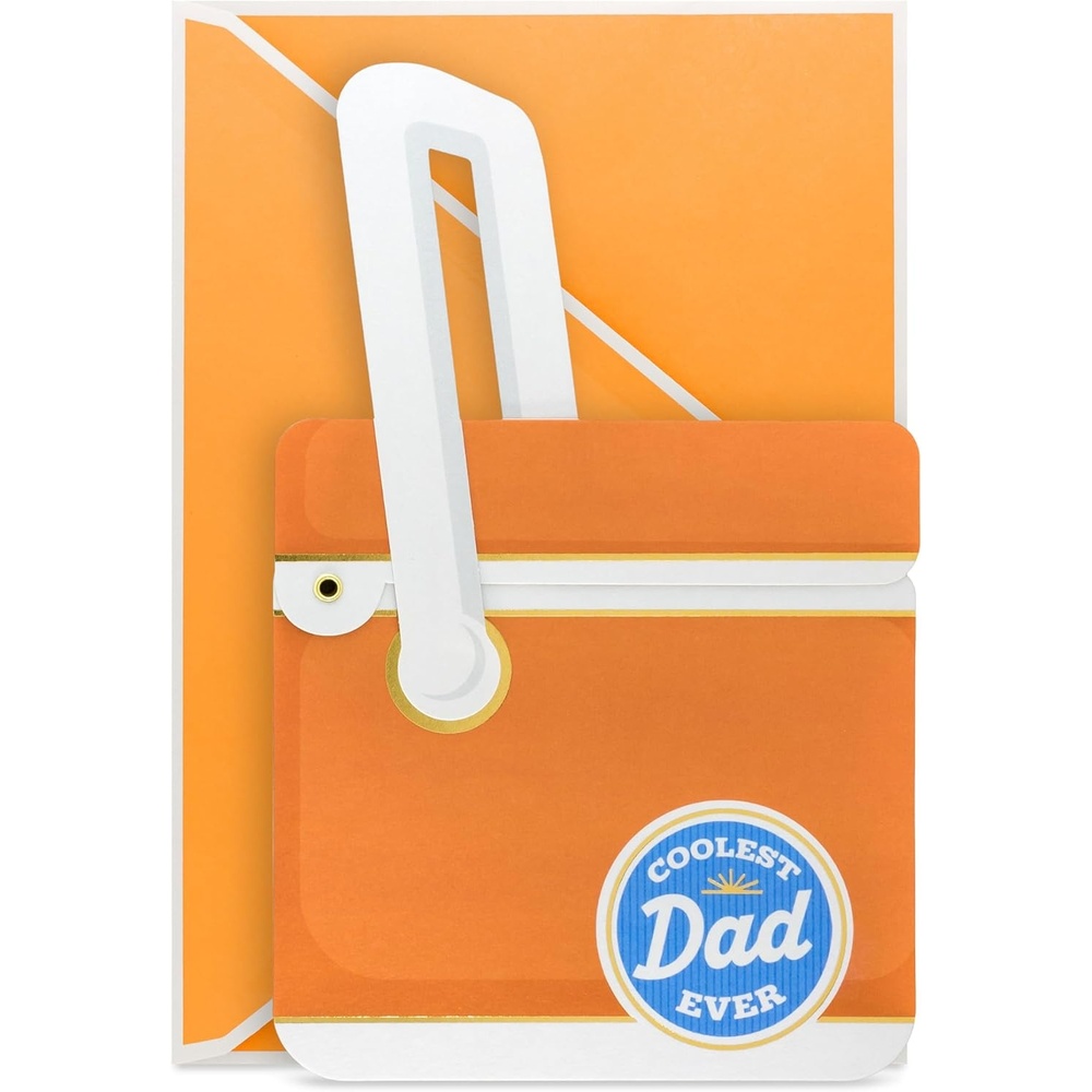 image:imageHallmark Paper Craft Fathers Day Card with Mini Card Coolest Dad Ever Orange Cooler for Dad Uncle Grandpa BrotherCoolest Dad Ever