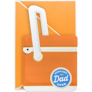 Hallmark Paper Craft Father’s Day Card with Mini Card (Coolest Dad Ever, Orange Cooler) for Dad, Uncle, Grandpa, Brother(Coolest Dad Ever)