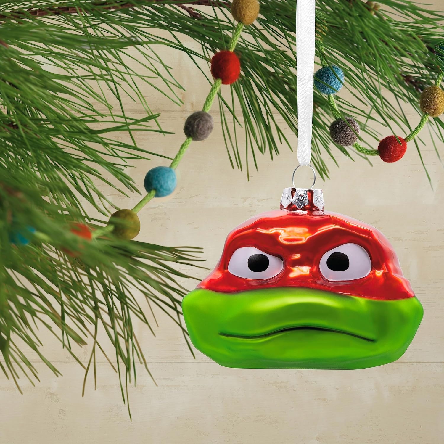 image:imageHallmark Teenage Mutant Ninja Turtles Mutant Mayhem Leonardo Christmas Ornament Blown GlassRaphael Head