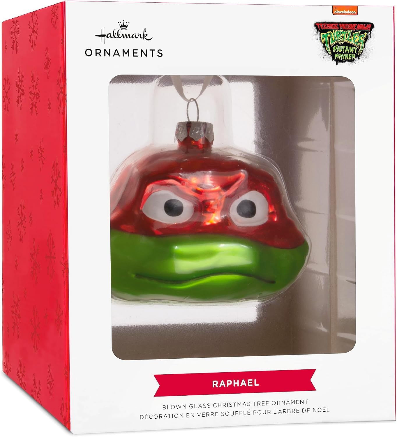 image:imageHallmark Teenage Mutant Ninja Turtles Mutant Mayhem Leonardo Christmas Ornament Blown GlassRaphael Head
