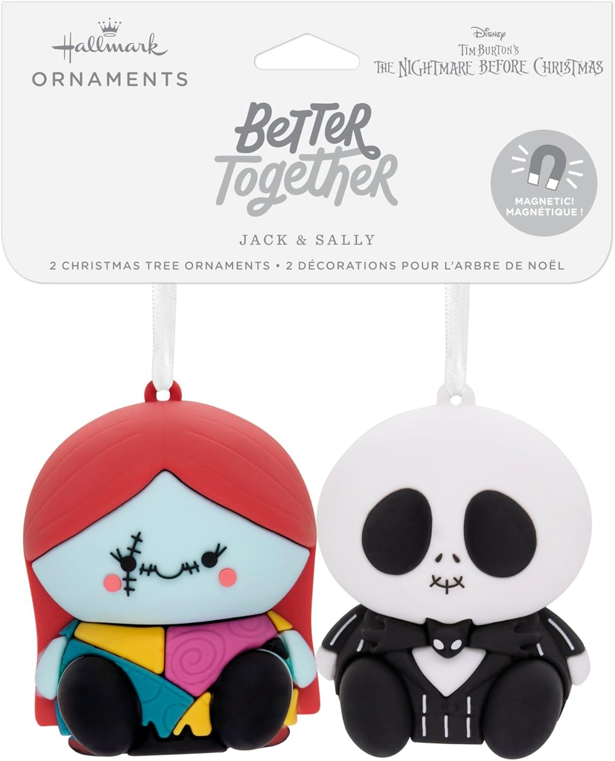 image:imageHallmark Christmas Ornaments Better Together Disney Tim Burtons The Nightmare Before Christmas Jack and Sally Magnetic Ornaments Set of 2 Gifts for Disney Fans