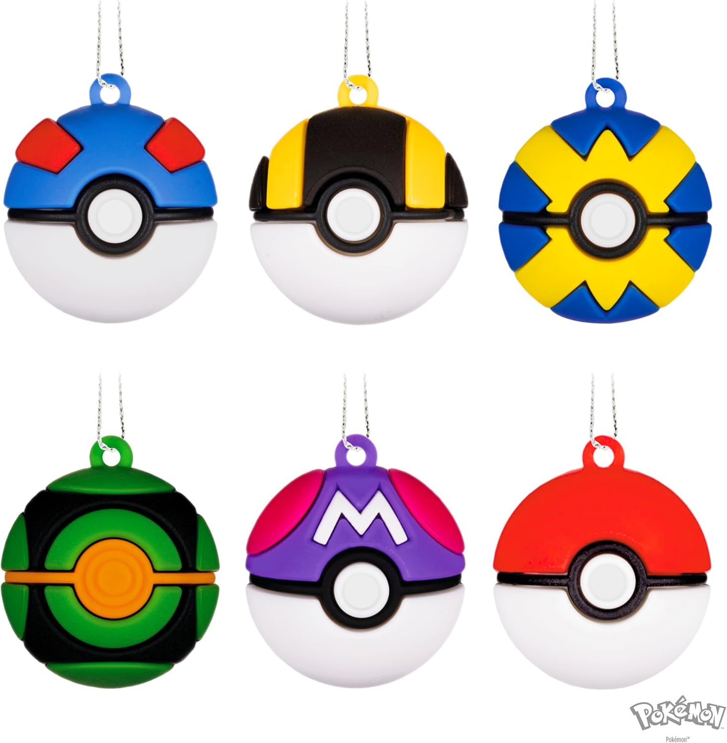 image:imageHallmark Mini Christmas Ornaments Pokmon Pok Ball Ornaments Shatterproof Set of 6 Gifts for Gamers