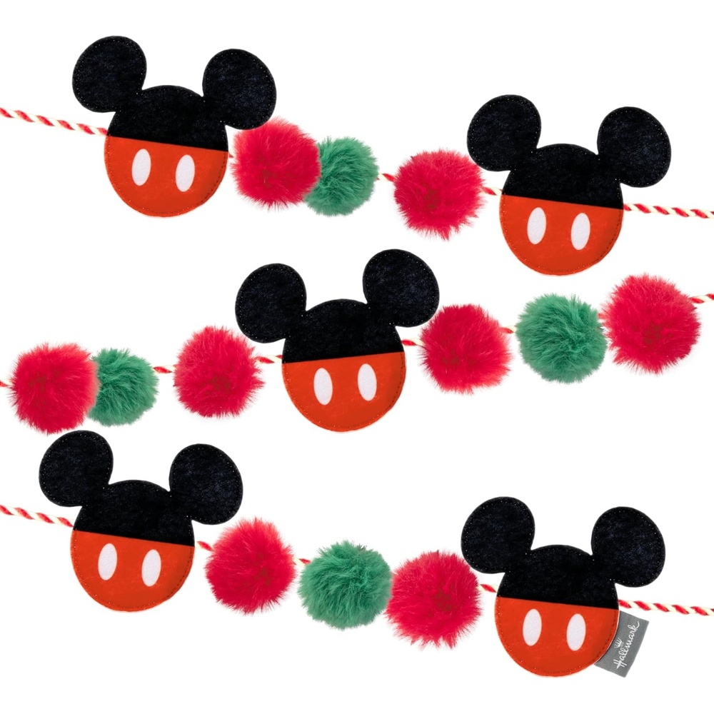 image:imageHallmark Christmas Garland Disney Mickey Mouse Ears Garland 72 Fabric Gifts for Disney Fans