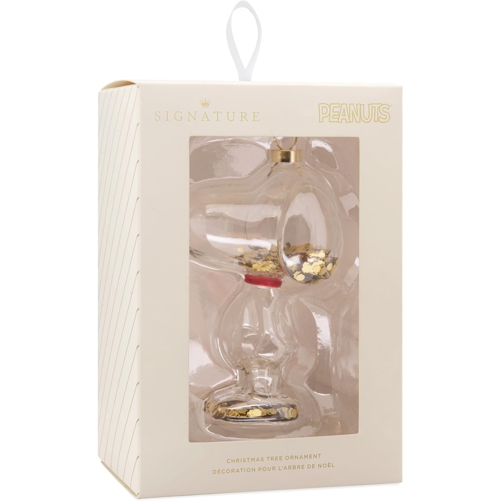image:imageHallmark Signature Christmas Ornament Peanuts Snoopy Confetti Ornament Glass Gifts for Peanuts Fans