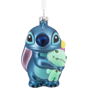 Hallmark Christmas Ornament, Disney Stitch with Scrump Ornament, Blown Glass, Gifts for Disney Fans