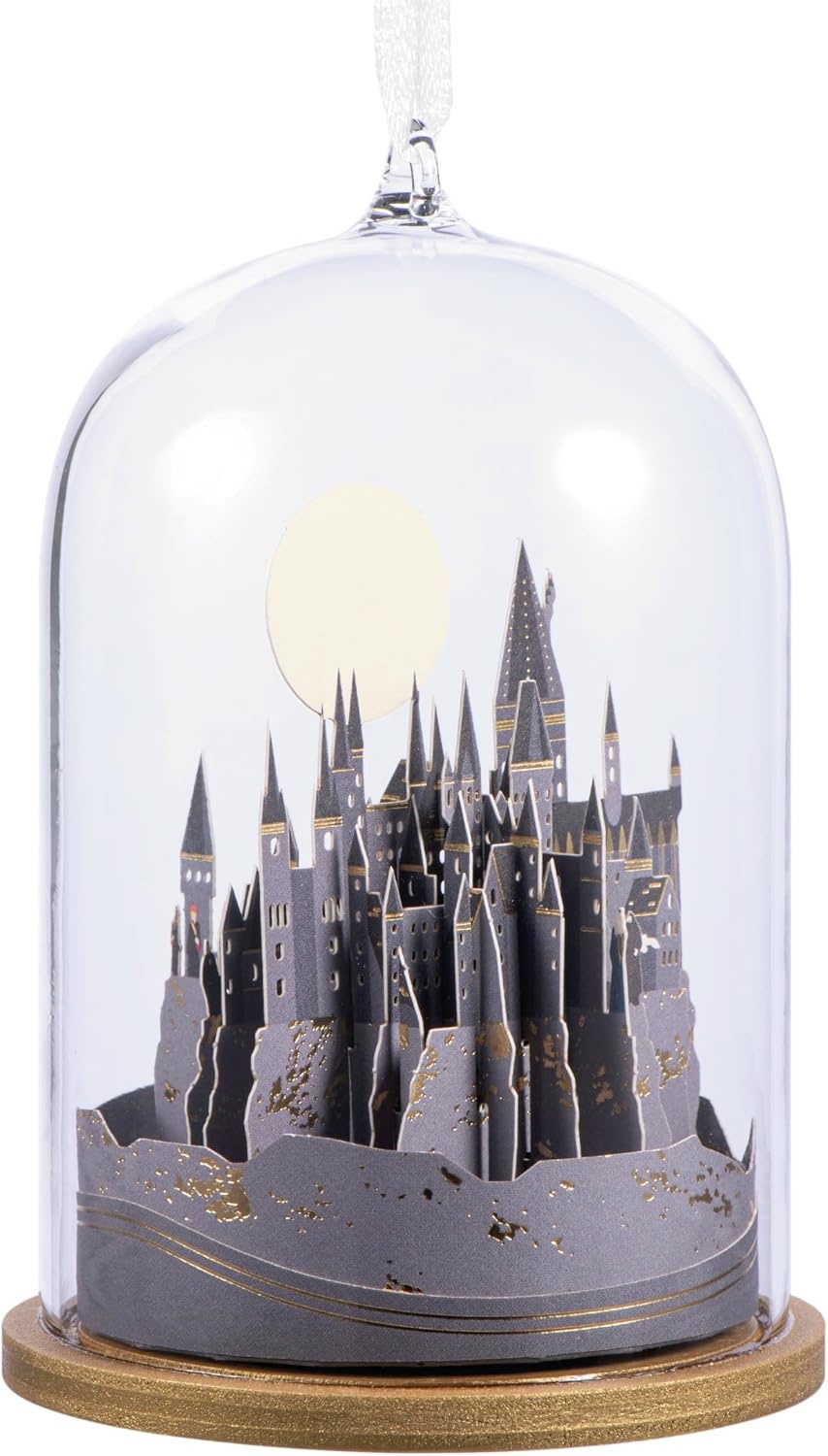 image:imageHallmark Signature Christmas Ornament Harry Potter Hogwarts Castle Cloche Ornament Glass and Paper Gifts for Harry Potter Fans