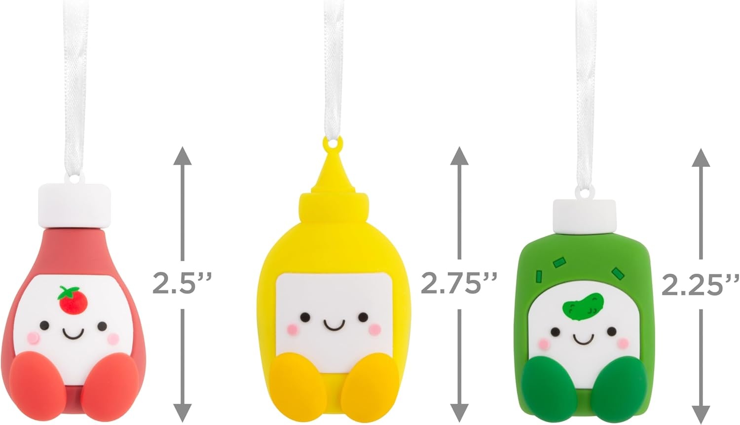 image:imageHallmark Better Together Ketchup Mustard and Relish Magnetic Christmas Ornaments Shatterproof Set of 3 Food Gifts