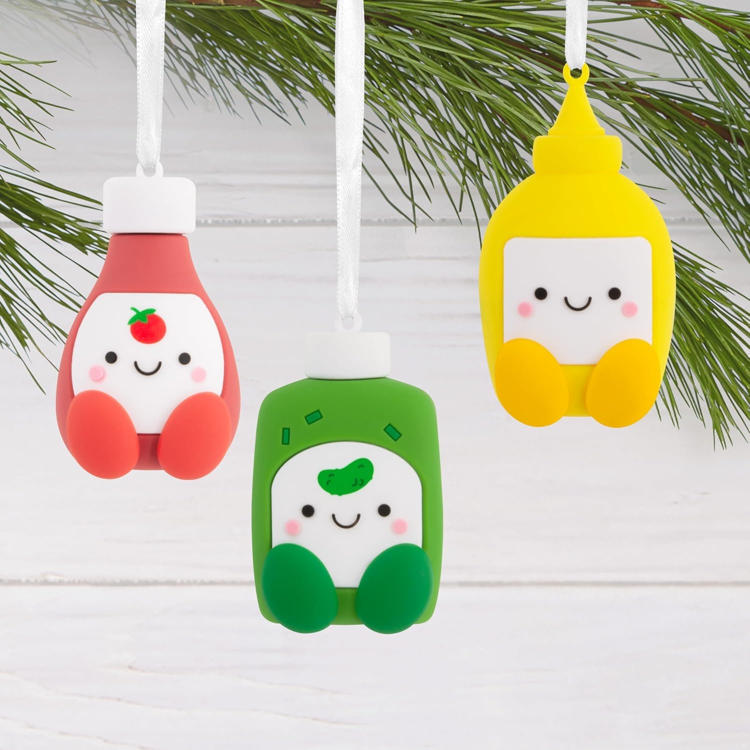 image:imageHallmark Better Together Ketchup Mustard and Relish Magnetic Christmas Ornaments Shatterproof Set of 3 Food Gifts
